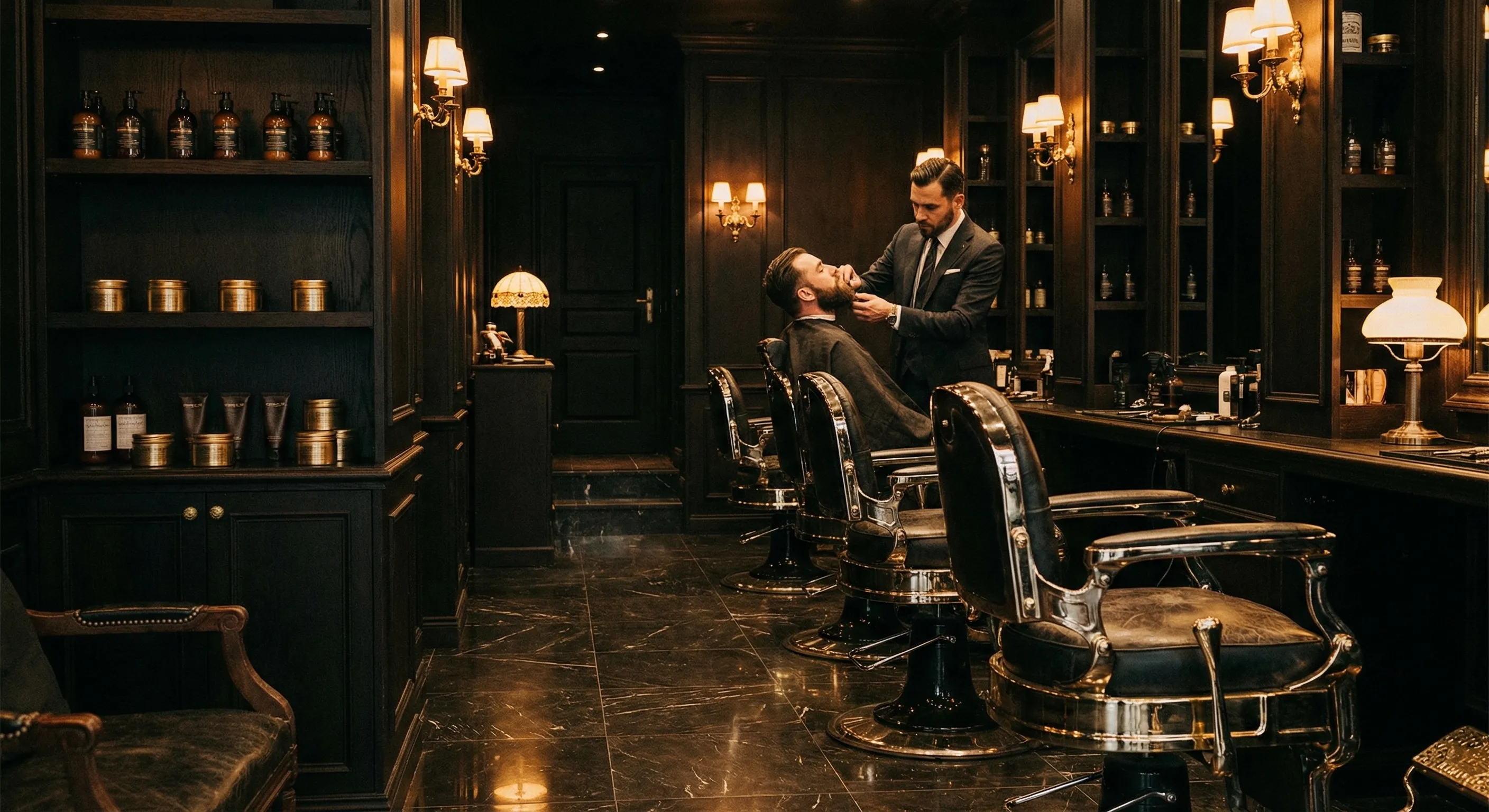 Intérieur du salon Barbershop Cinq Étoiles